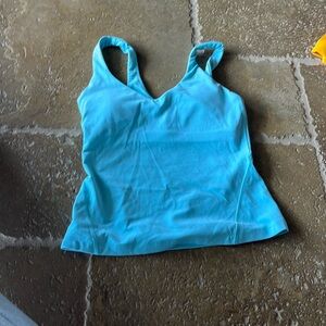 lululemon full length align blue tank top